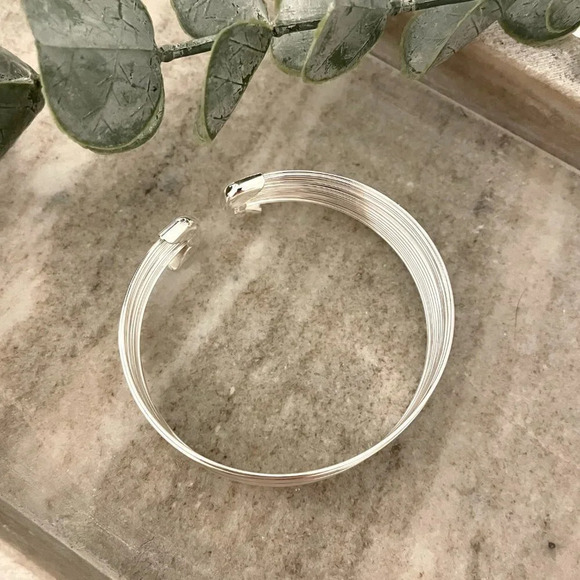 925 Sterling Silver Thick Bracelet Wide Large Cuff Bracelet Bangle Bracelet - Picture 3 of 6